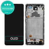 дисплей OLED за Samsung A72 A725F, A726B, Тъчскрийн и рамка, черен, Black