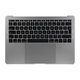 Горна рамка с клавиатура, микрофон, тъчпад и говорители за MacBook Pro 13" A1708 (късна 2016 – средата на 2017), UK, Space Gray