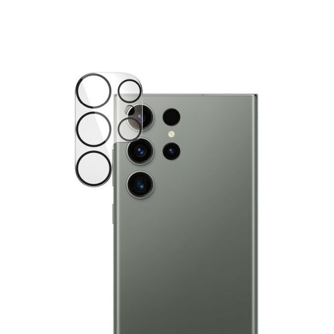 Протектор за обектив на задна камера за Samsung S23 Ultra, Черно, Black, PanzerGlass
