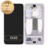 дисплей за Samsung S23 S911B, Тъчскрийн и рамка, GH82-30481D, GH82-30480D, Lavender, Genuine Service Pack