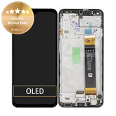 дисплей за Samsung A23 4G A235F, Тъчскрийн и рамка, GH82-28563A, GH82-28657A, черен, Black, Genuine Service Pack