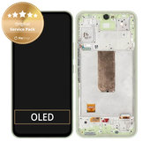 дисплей за Samsung A54 5G A546B, Тъчскрийн и рамка, GH82-31231C, GH82-31232C, Light Green, Genuine Service Pack