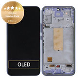 дисплей за Samsung A54 5G A546B, Тъчскрийн и рамка, GH82-31231D, GH82-31232D, Light Violet, Genuine Service Pack