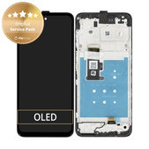 дисплей за Motorola Moto G13, Тъчскрийн и рамка, 5D68C22318, Matte Charcoal, Genuine Service Pack