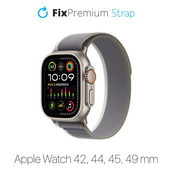 Каишка Trail Loop за Apple Watch (42, 44, 45 и 49mm), Сив, Gray, FixPremium