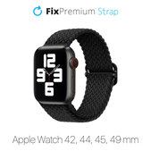 Каишка Solo Loop за Apple Watch (42, 44, 45 и 49mm), Черно, Black, FixPremium