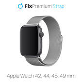 Каишка Milanese Loop за Apple Watch (42, 44, 45 и 49mm), сребърен, silver, FixPremium