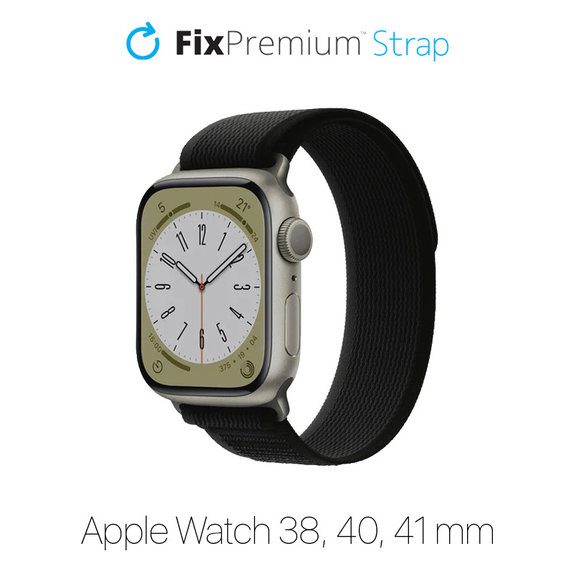 Каишка Trail Loop за Apple Watch (38, 40 и 41mm), Черно, Black, FixPremium