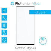 3D закалено стъкло за Motorola Edge 40, FixPremium