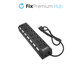 USB хъб с бутон за захранване за 7 USB, Черно, Black, FixPremium