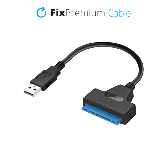 USB / SATA 2.5" кабел, Черно, Black, FixPremium