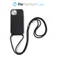 Силиконов калъф с връзка за iPhone 13 & 14, Черно, Black