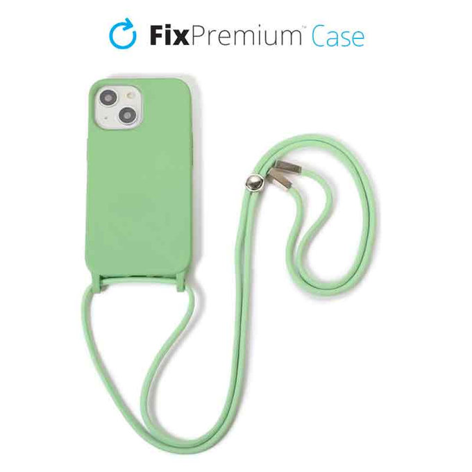 Силиконов калъф с връзка за iPhone 14 Plus, Зелено, Green