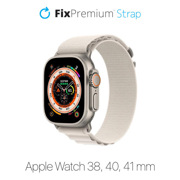Каишка Alpine Loop за Apple Watch (38, 40 и 41mm), Starlight, FixPremium