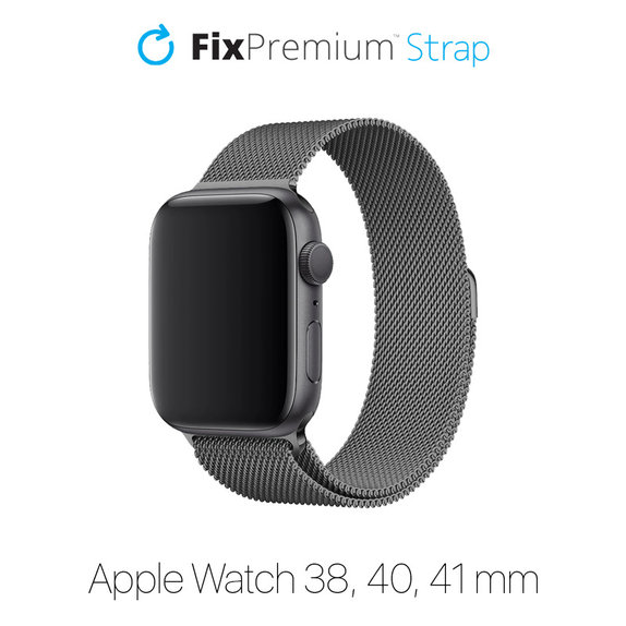 Каишка Milanese Loop за Apple Watch (38, 40 и 41mm), Graphite, FixPremium