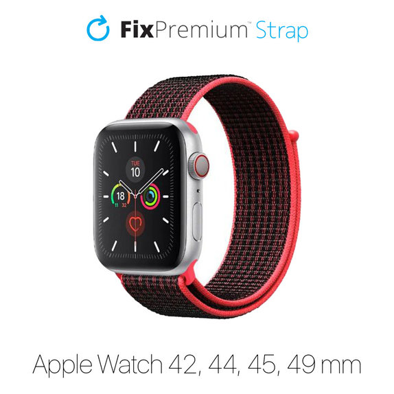 Найлонова каишка за Apple Watch (42, 44, 45 и 49mm), Червено, Red, FixPremium