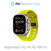 Спортна силиконова каишка за Apple Watch (42, 44, 45 и 49mm), Tartrazine, FixPremium