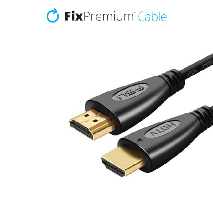 HDMI / HDMI кабел HDMI 2.0, 1m, Черно, Black, FixPremium