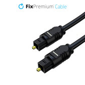 Оптичен аудио кабел, 2m, Черно, Black, FixPremium