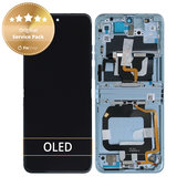 дисплей за Motorola Razr 40 Ultra, Тъчскрийн и рамка, 5D68C22597, Glacier Blue, Genuine Service Pack