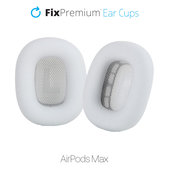 Резервни възглавнички за уши за Apple AirPods Max, плат, Бял, White, FixPremium