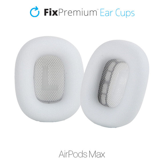 Резервни възглавнички за уши за Apple AirPods Max, плат, Бял, White, FixPremium