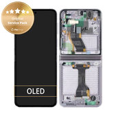 дисплей за Samsung Z Flip 5 F731B, Тъчскрийн и рамка, GH82-31828C, GH82-31827C, Lavender, Genuine Service Pack