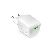 Зарядно устройство MiniPro USB-C, GaN, 20W, Бял, White, PURO