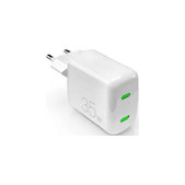 Зарядно устройство MiniPro 2x USB-C, GaN, 35W, Бял, White, PURO
