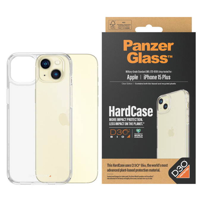 Калъф HardCase D3O за iPhone 15 Plus, Прозрачно, PanzerGlass