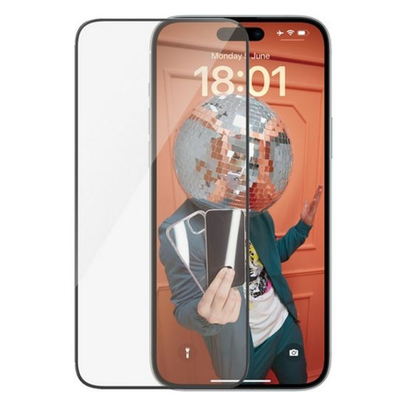 Закалено стъкло UWF с апликатор за iPhone 15 Plus, Черно, Black, PanzerGlass