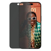 Закалено стъкло UWF Privacy с апликатор за iPhone 15 Pro Max, Черно, Black, PanzerGlass