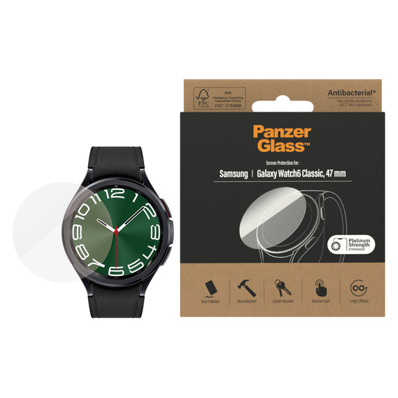 Закалено стъкло Flat Glass AB за Samsung Galaxy Watch6 47 mm, Прозрачно, PanzerGlass