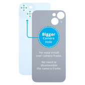 задния капак с голям отвор за камера за iPhone 15 Plus, син, Blue