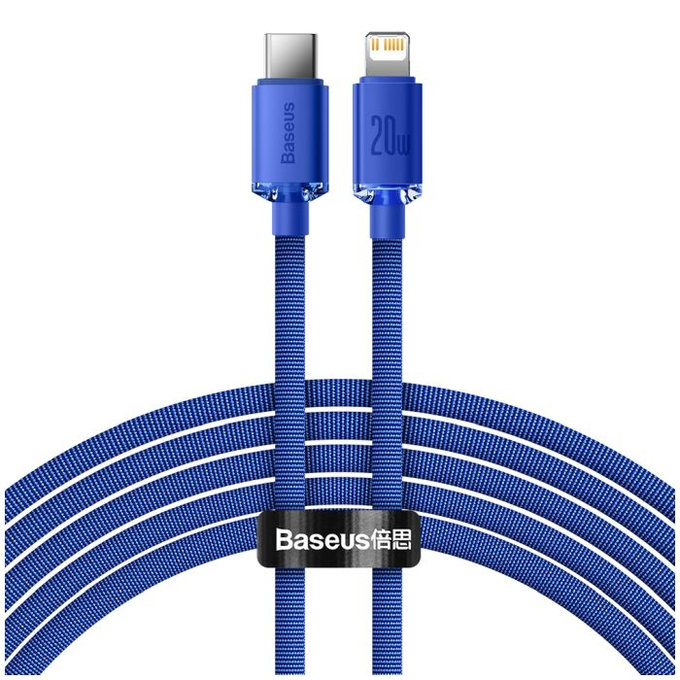 Lightning / USB-C кабел, 2m, Синьо, Blue, Baseus