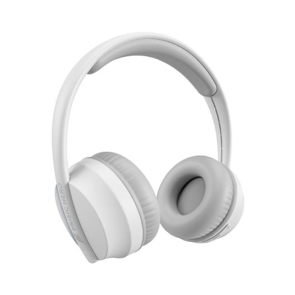 Стерео безжични слушалки Skidup с микрофон, Бял, White, Music Hero