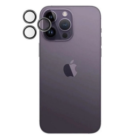Протектор за обектив на задна камера Hoops за iPhone 14 Pro и 14 Pro Max, Черно, Black, PanzerGlass