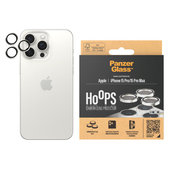 Протектор за обектива на камерата Hoops за iPhone 15 Pro/15 Pro Max, White Metal, PanzerGlass
