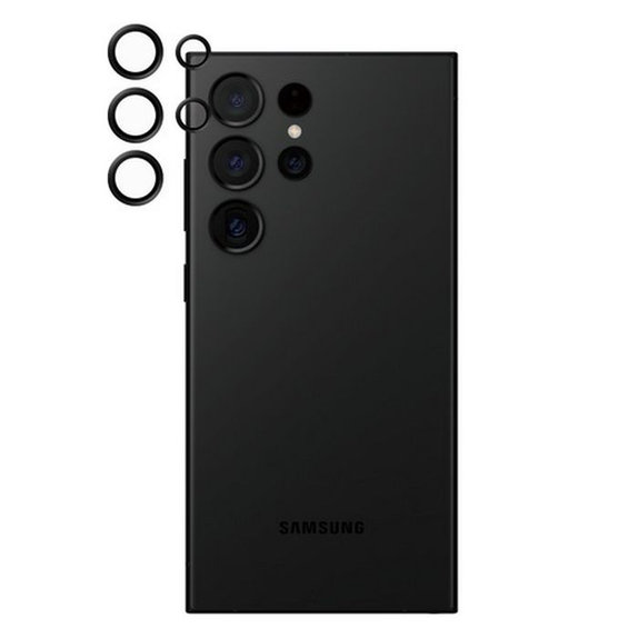 Протектор за обектив на задна камера Hoops за Samsung S24 Ultra, Черно, Black, PanzerGlass
