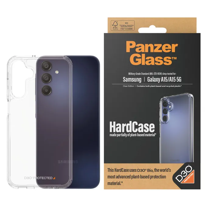 Калъф HardCase D3O за Samsung Galaxy A15/A15 5G, Прозрачно, PanzerGlass