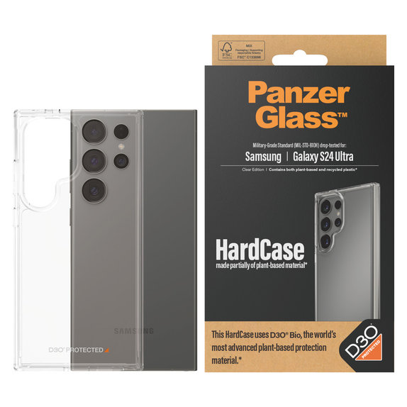 Калъф HardCase D3O за Samsung Galaxy S24 Ultra, Прозрачно, PanzerGlass