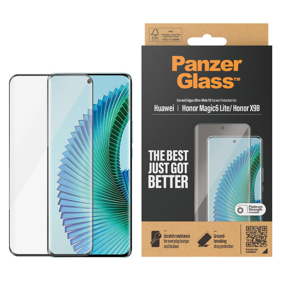Закалено стъкло UWF за Honor Magic6 Lite, Черно, PanzerGlass