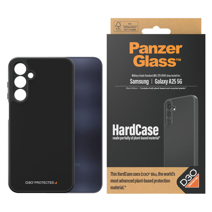Калъф HardCase D3O за Samsung Galaxy A25 5G, Черно, PanzerGlass