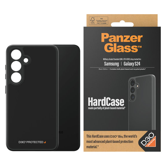 Калъф HardCase D3O за Samsung Galaxy S24, Черно, PanzerGlass
