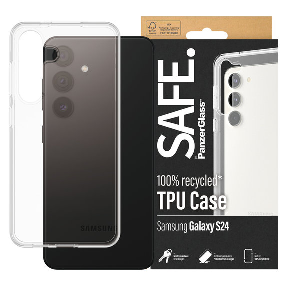 Калъф TPU за Samsung Galaxy S24, Прозрачно, SAFE by PanzerGlass