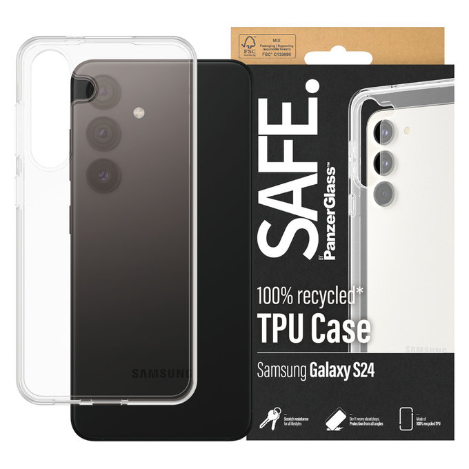 Калъф TPU за Samsung Galaxy S24, Прозрачно, SAFE by PanzerGlass