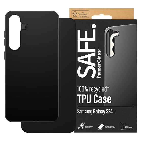 Калъф TPU за Samsung Galaxy S24+, Черно, SAFE by PanzerGlass