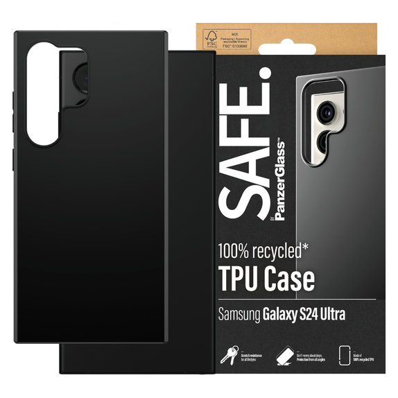 Калъф TPU за Samsung Galaxy S24 Ultra, Черно, SAFE by PanzerGlass