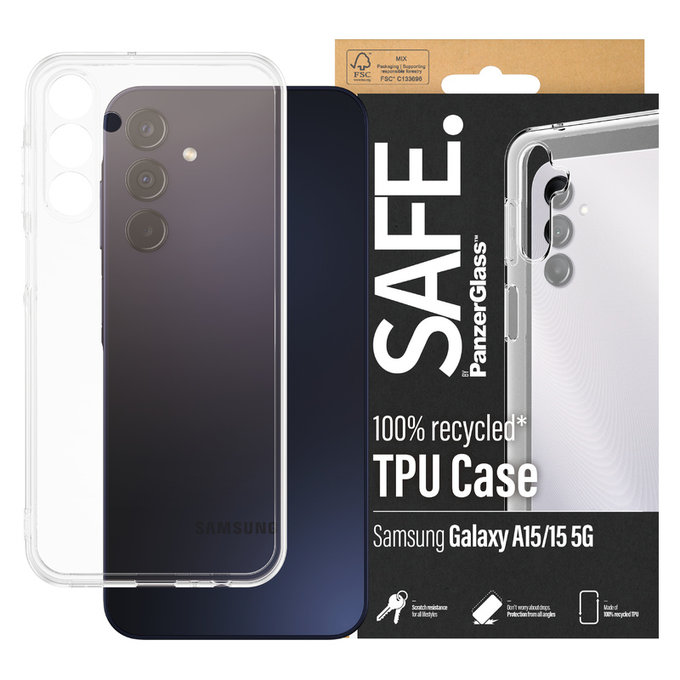 Калъф TPU за Samsung Galaxy A15/A15 5G, Прозрачно, SAFE by PanzerGlass