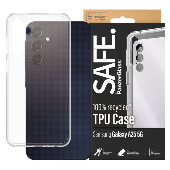 Калъф TPU за Samsung Galaxy A25 5G, Прозрачно, SAFE by PanzerGlass